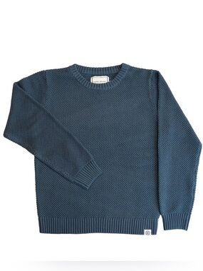 Long Wharf Bay Head SeaWell Crew Sweater Women’s M Blue Cotton Knit Coastal